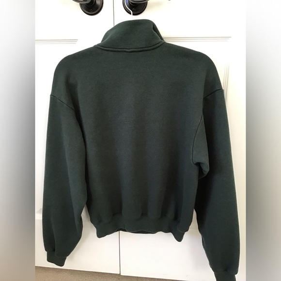 SKIMS Cotton Fleece Classic Quarter Zip Pullover| Spruce - Picture 9 of 12